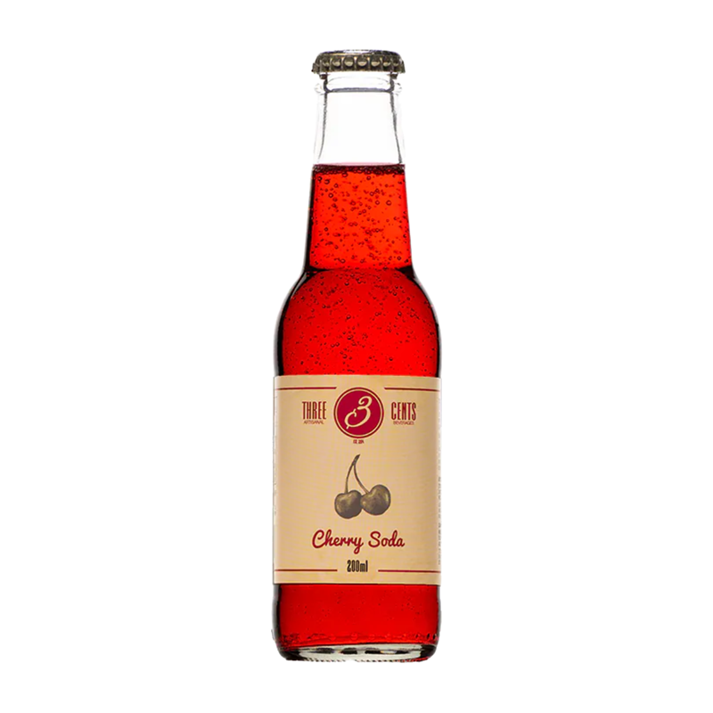 THREE CENTS Artisanal Cherry Soda Bottle (20cl) (BBE 02/25) Image