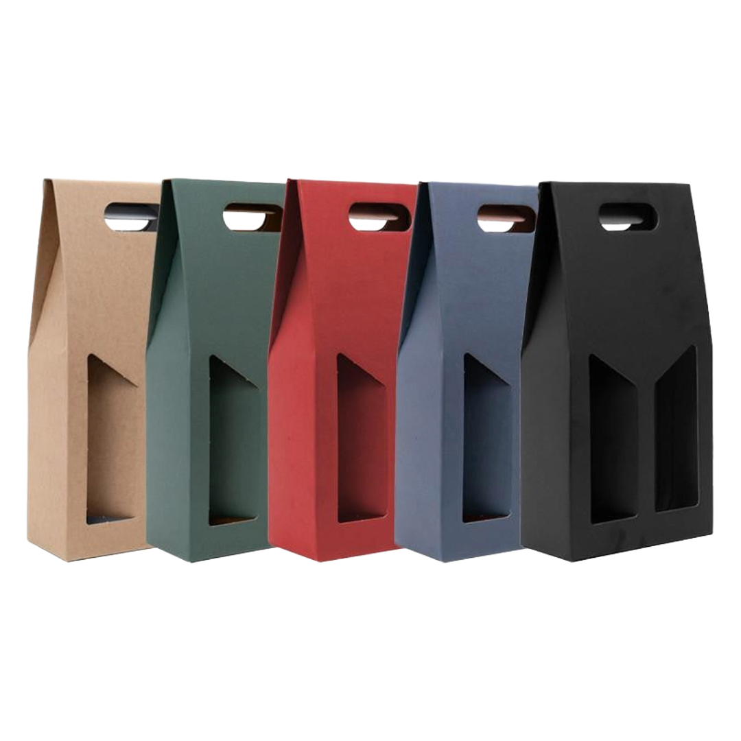 2 Bottle Gift Carton with Windows 'Red' Each (BGBH-RE2) Image