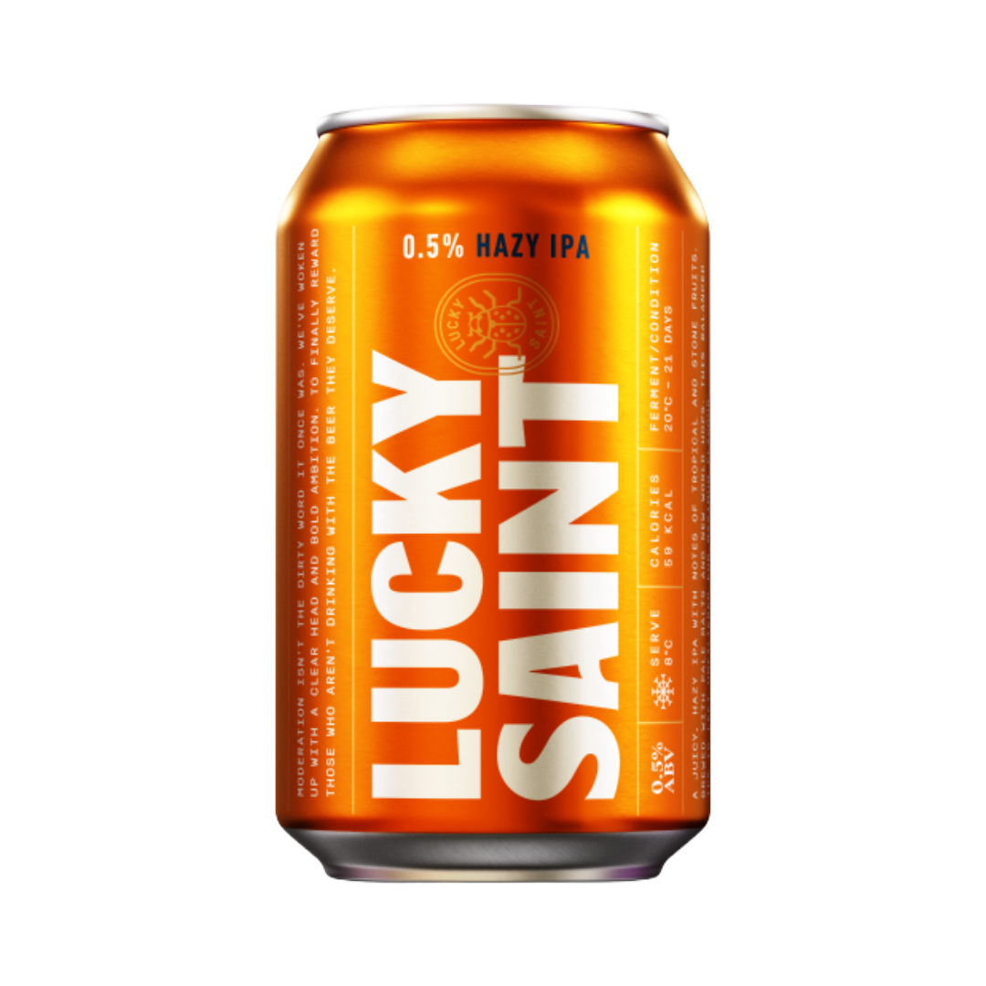 LUCKY SAINT Alcohol-Free Hazy IPA Can (330ml) 0.5%abv Image