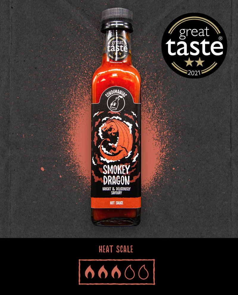 CONDIMANIAC Smokey Dragon Hot Sauce Bottle (220ml) VGN Image