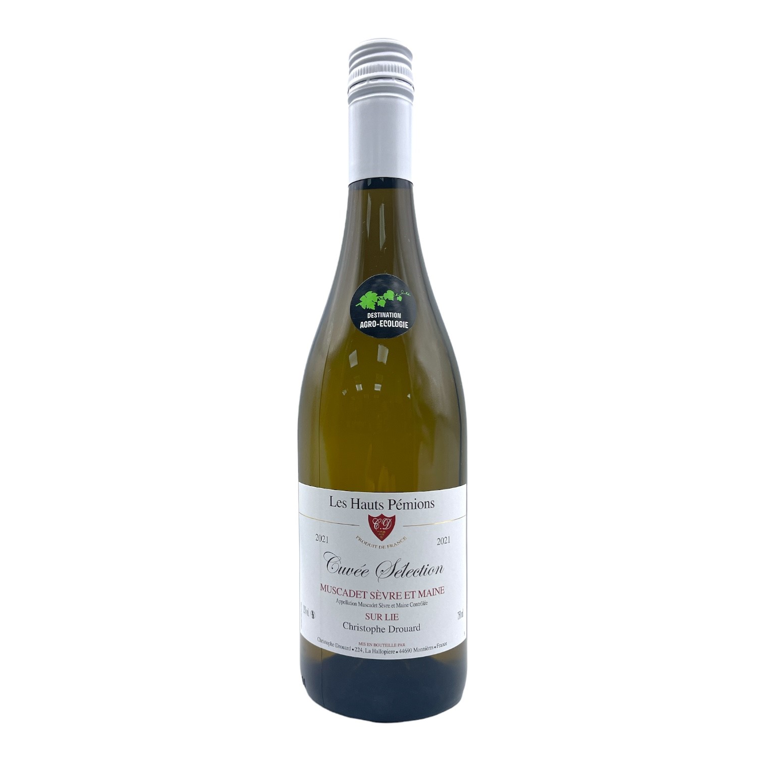 HAUTS PEMIONS Muscadet Sevre et Maine Sur Lie 'Cuvee Selection' Christophe Drouard - Monnieres 2023/24 Bottle Image