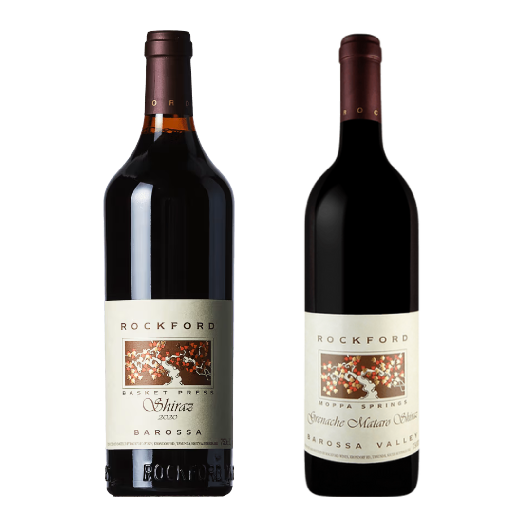 ROCKFORD Basket Press Shiraz 2020 Case x 6 Bottles & Moppa Springs 2022 Case x 6 Bottles - PRE-RELEASE BUNDLE Image