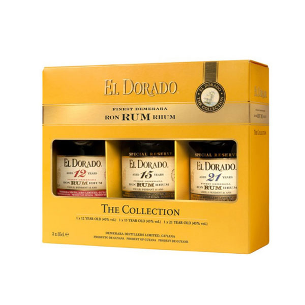 EL DORADO Finest Traditional Guyana Rhum Gift Set (3 x 35cl) 12 year old / 15 year old / 21 year old 40%abv Image