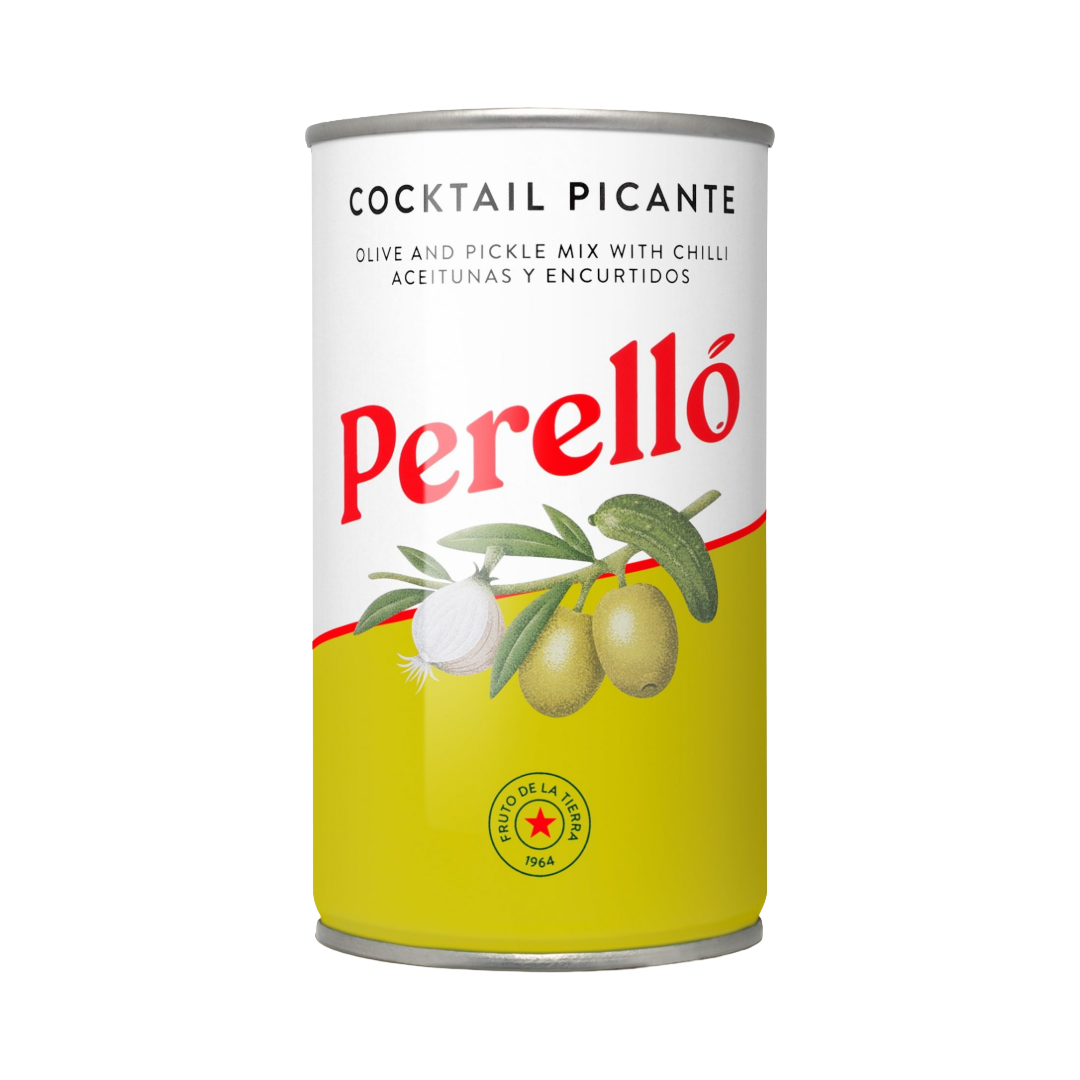 PERELLO Cocktail Picante Olives and Pickles 350g Can (150g Drained) VGN/GF Image