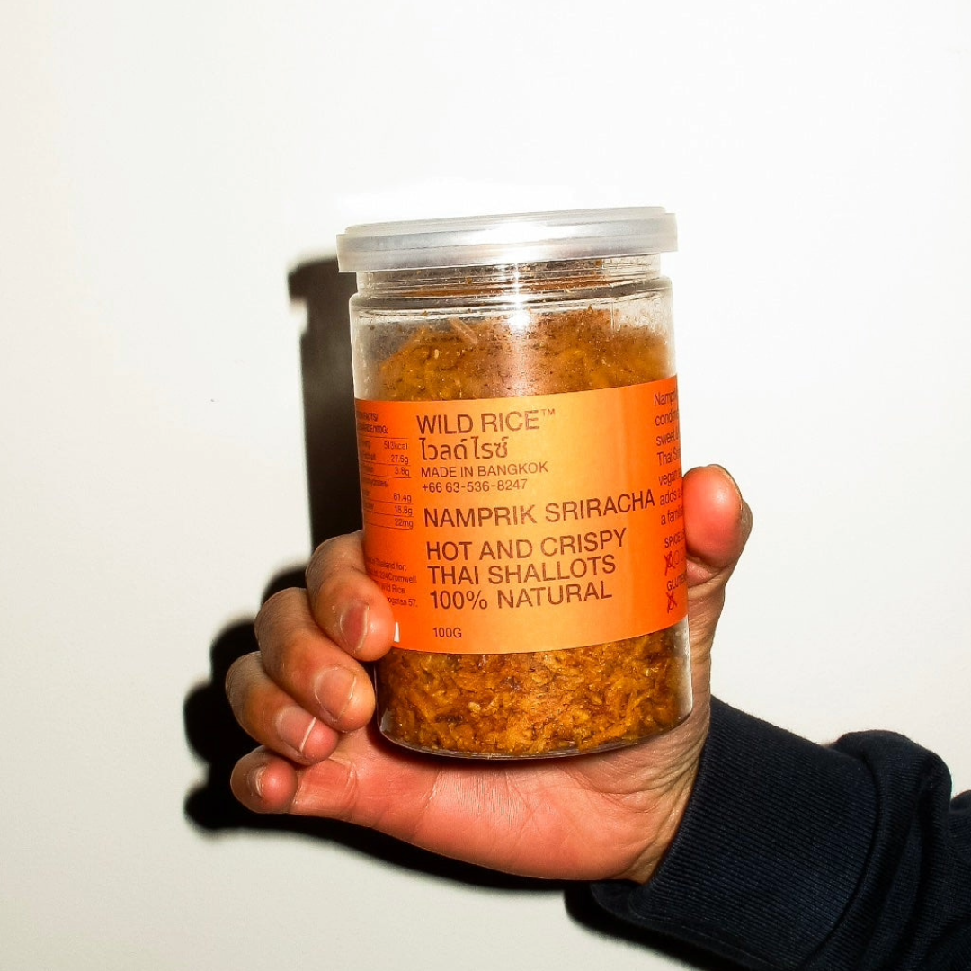 WILD RICE 'Namprik Sriracha' Hot & Crispy Thai Shallots Jar (100g) VGN/GF Image