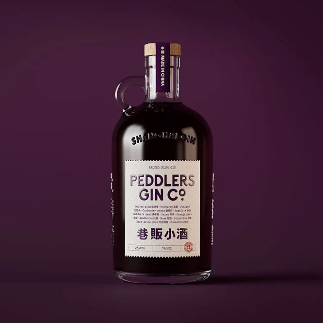 PEDDLERS GIN CO. Salted Plum (Sloe Style) Gin from China Bottle (70cl) 25%abv Image