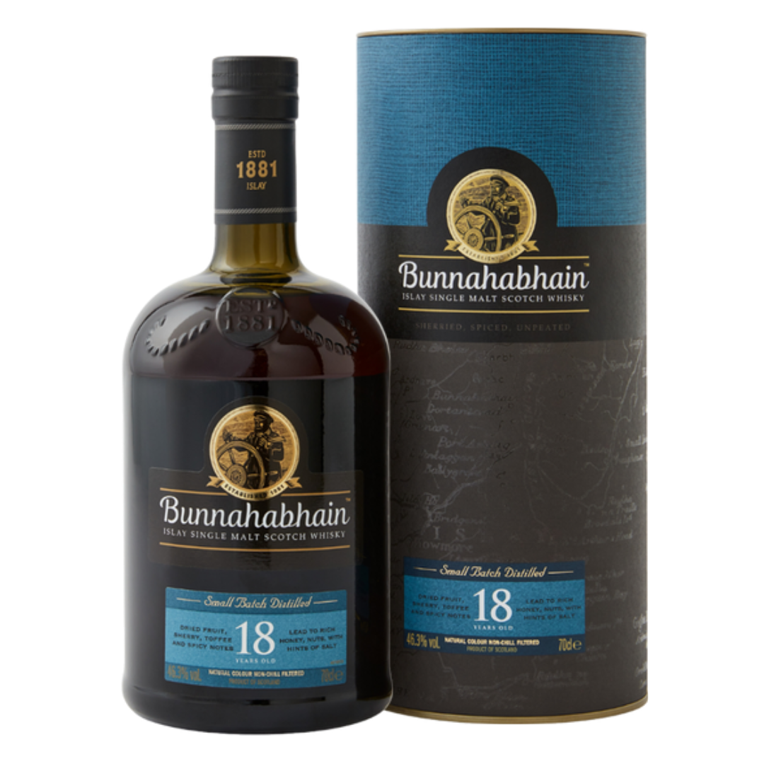 BUNNAHABHAIN 18 Year Old Unpeated Isle of Islay Single Malt Whisky Bottle (70cl) 46.3%abv Image