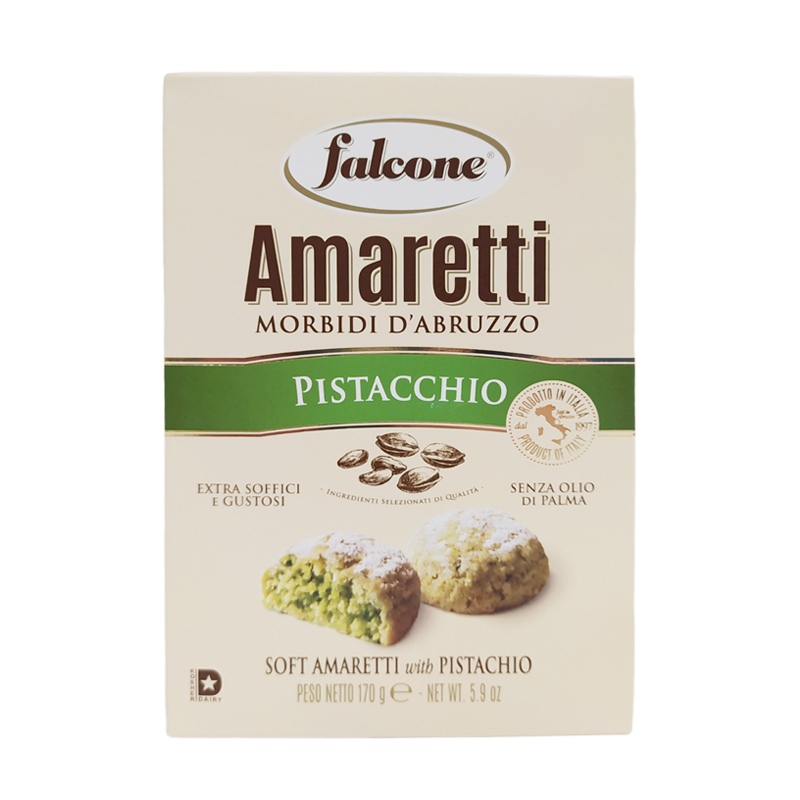 FALCONE Italian Soft Amaretti with Pistachio 170g Pack Image