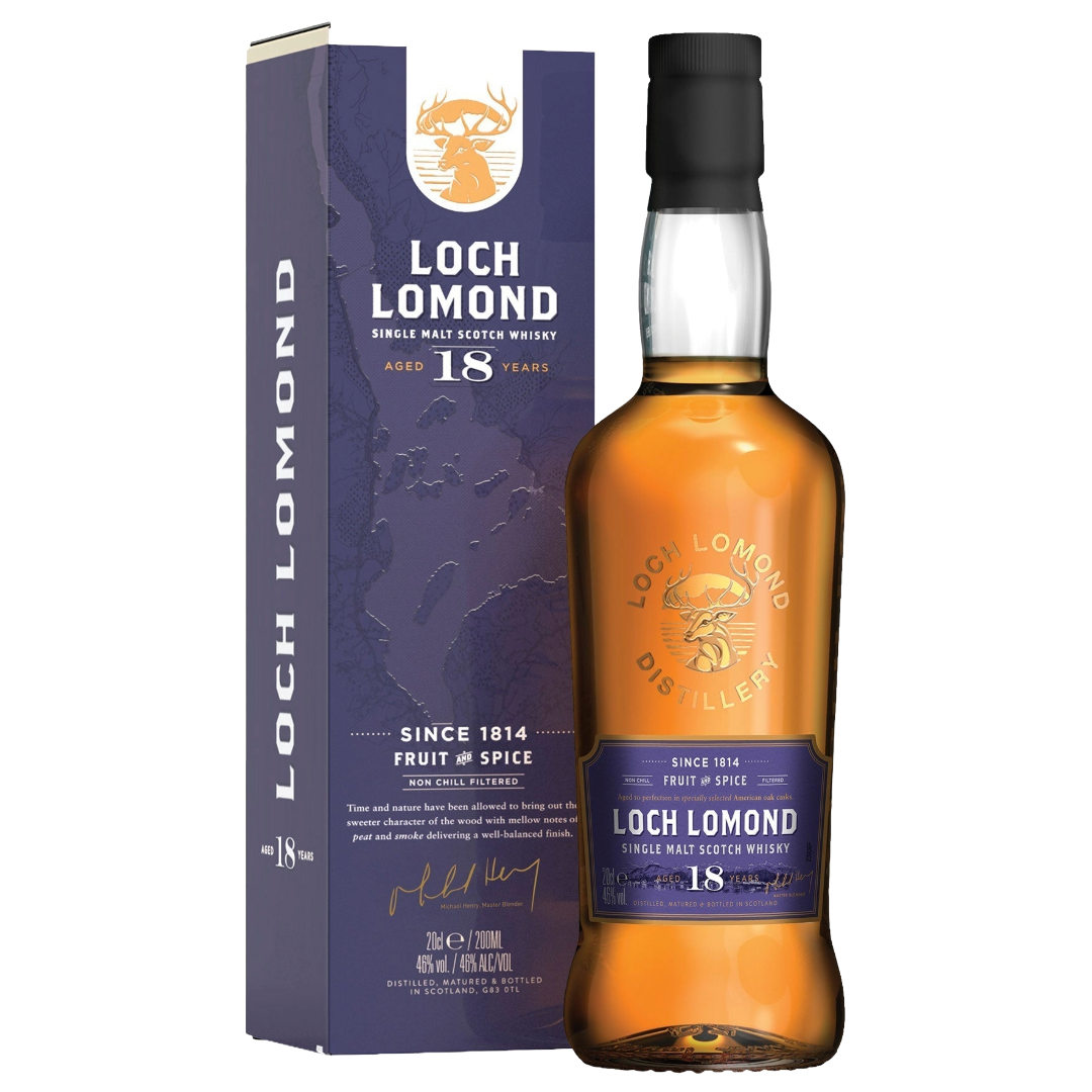 LOCH LOMOND 18 Year Old Single Highland Malt Whisky Bottle (70cl) 46%abv (los) Image