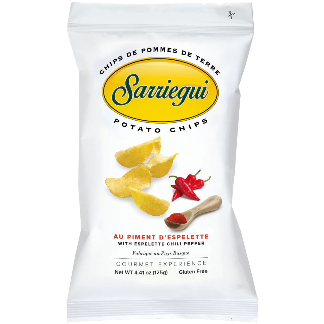 SARRIEGUI Espelette Chilli Pepper Potato Crisps from San Sebastian 125g Bag GF (los) Image