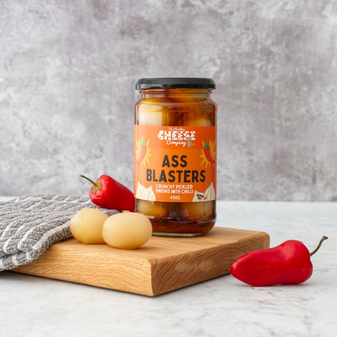 CHUCKLING CHEESE 'Ass Blaster' Pickled Onions with Chilli Jar (450g) VGN Image
