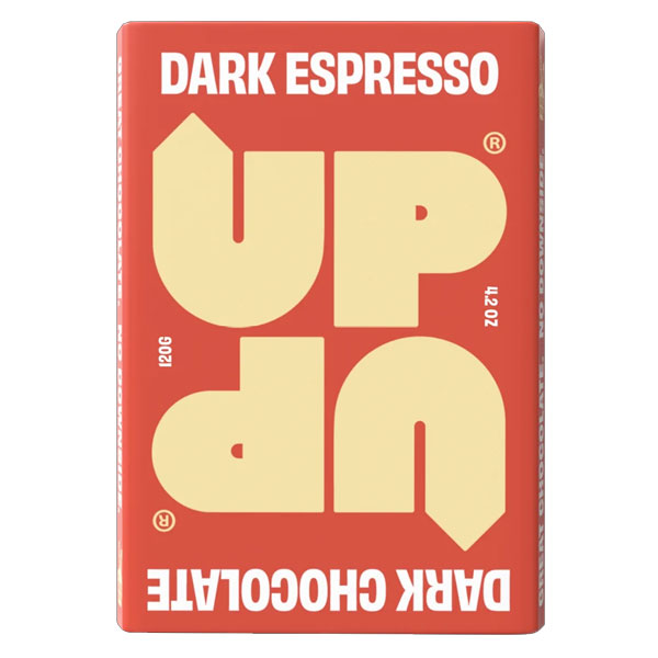UPUP CHOCOLATE Dark Espresso 50% Dark Chocolate Bar (120g) VGN Image