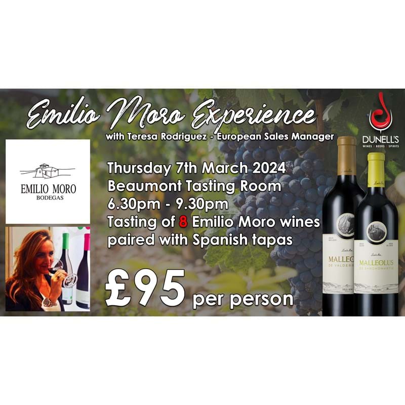 Emilio Moro Experience (Ribera del Duero) evening with Teresa Rodriguez Thursday 7th March at Beaumont  Image