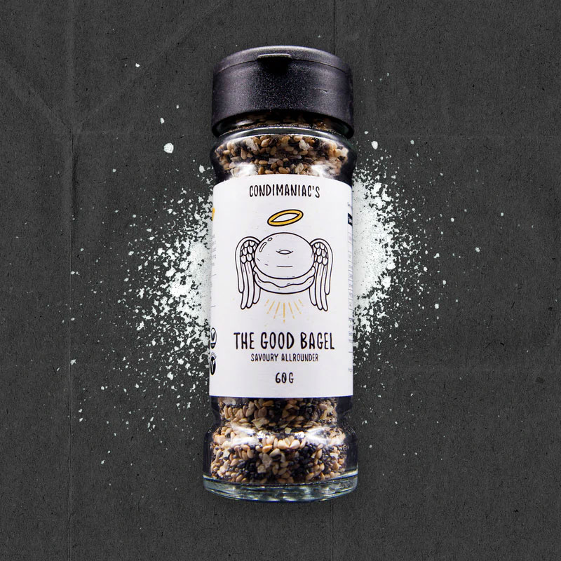 CONDIMANIAC Good Bagel Seasoning Glass Shaker (60g) VGN Image