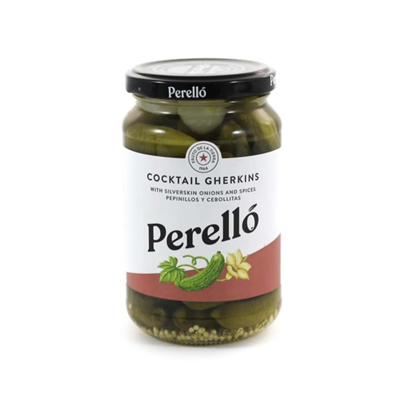 PERELLO Pickled Cocktail Gherkins (Pepinillos) 190g Jar Image