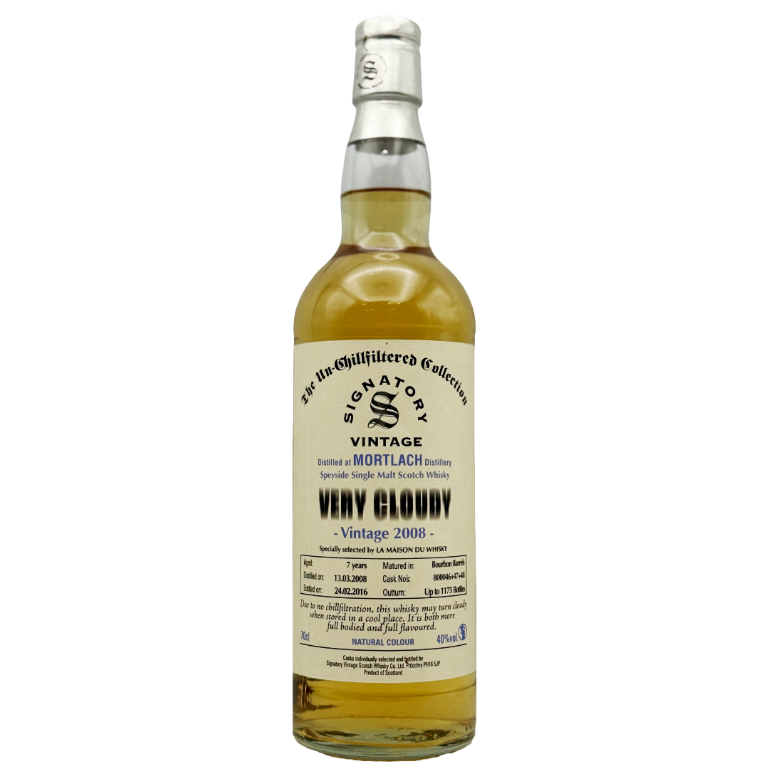 SIGNATORY 'Very Cloudy' 2008 Mortlach 7 Year Old Speyside Single Cask/Malt Scotch Bottle (70cl) 40%abv Image
