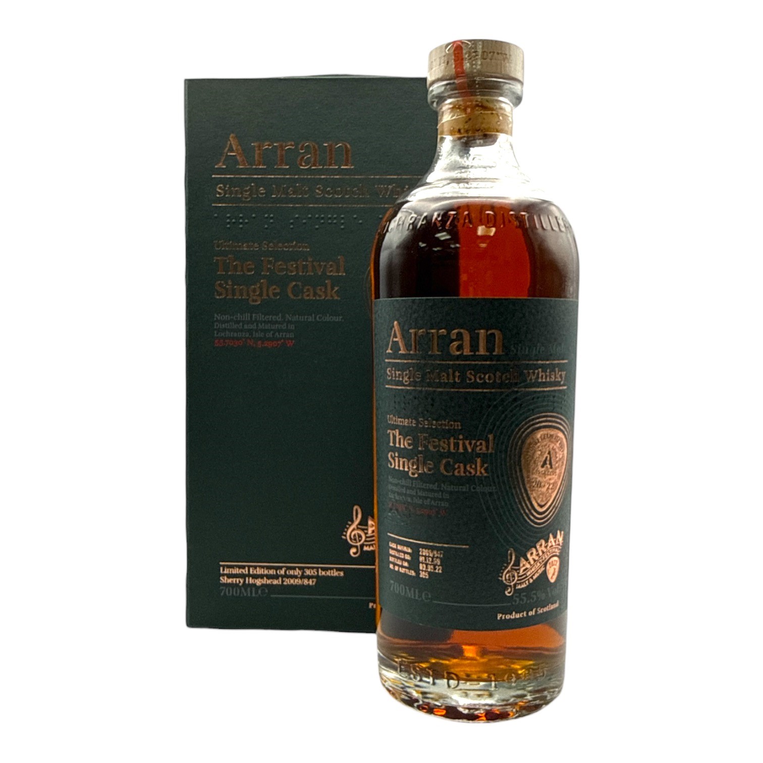 ARRAN 'The Festival Single Cask 2022' (Cask 2009/847) Isle of Arran Single Malt Scotch Bottle (70cl) 55%abv Image