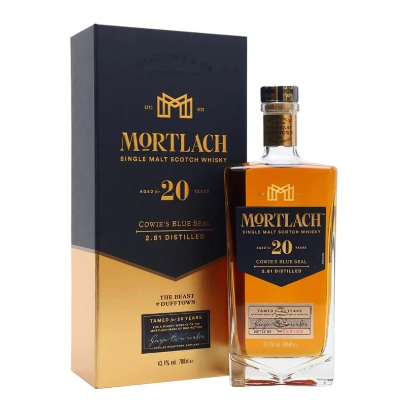 MORTLACH 20 Year Old 'Cowie's Blue Seal' Speyside Single Malt Whisky Bottle (70cl) 43.4%abv Image