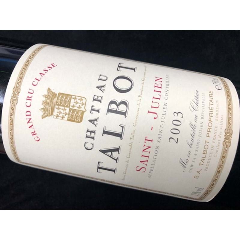 CHATEAU TALBOT 4ieme Cru Classe Saint-Julien 2003 Bottle Image