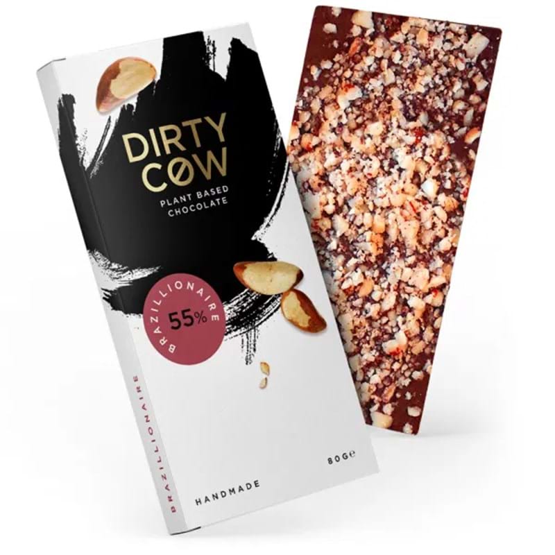 DIRTY COW Brazillionaire 55% Plant Based Handmade Chocolate - 80g Bar (rtc) Image