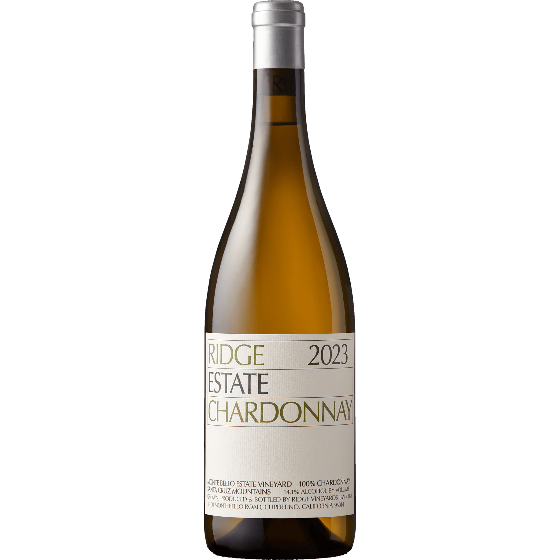 RIDGE 'Estate' Chardonnay (Monte Bello Vineyard) - Santa Cruz Mountains, Central Coast 2023 Bottle Image