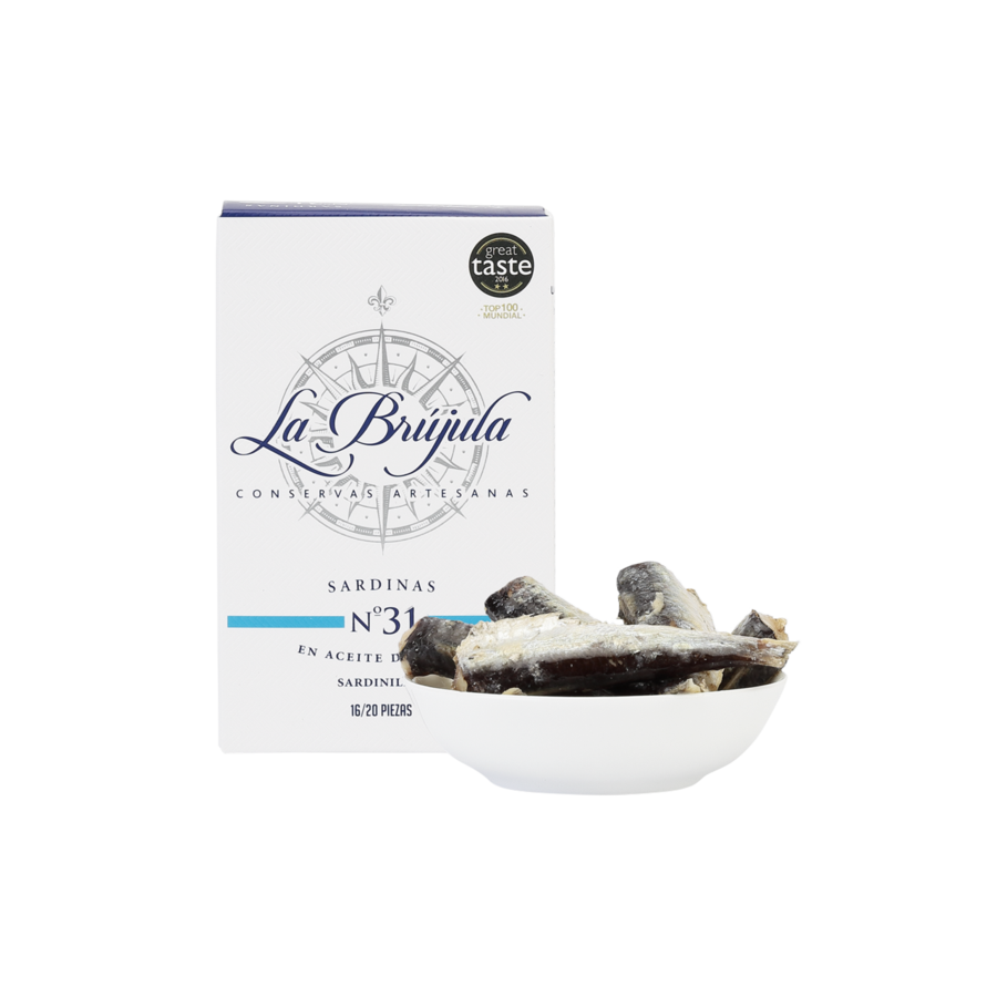 LA BRUJULA Sardines in Olive Oil - (16/20 pieces) 115g Tin Image