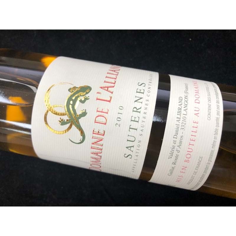 DOMAINE DE L'ALLIANCE Sauternes 2010 HALF LITRE/nc Image