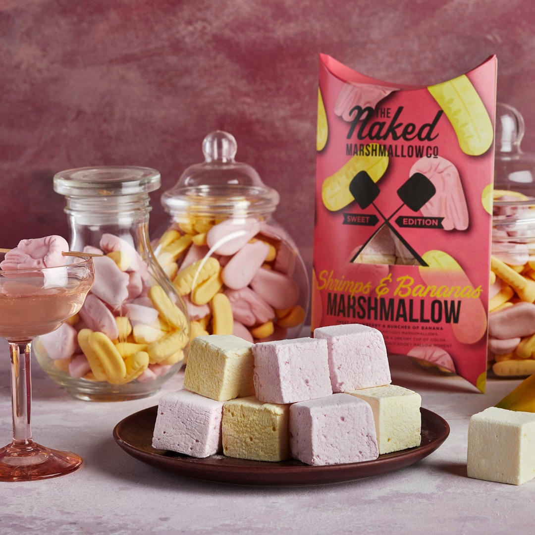 THE NAKED MARSHMALLOW CO. Shrimps & Bananas Marshmallows Box (100g) (Christmas) Image