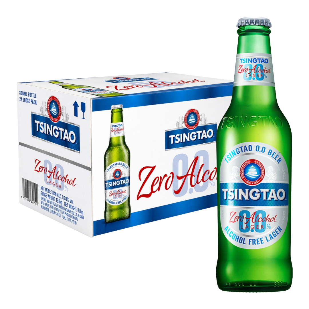TSINGTAO 0.0 Alcohol Free Lager CASE x 24 Bottles (330ml) Image