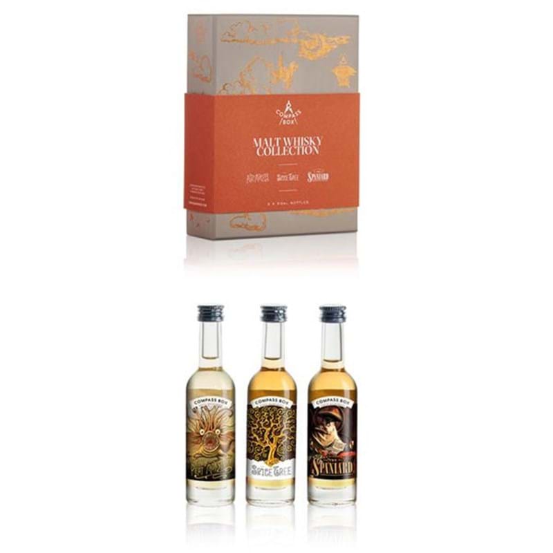COMPASS BOX Malt Whisky Collection Gift Pack x 3 Miniatures (5cl) 43%,46%&46%abv Image