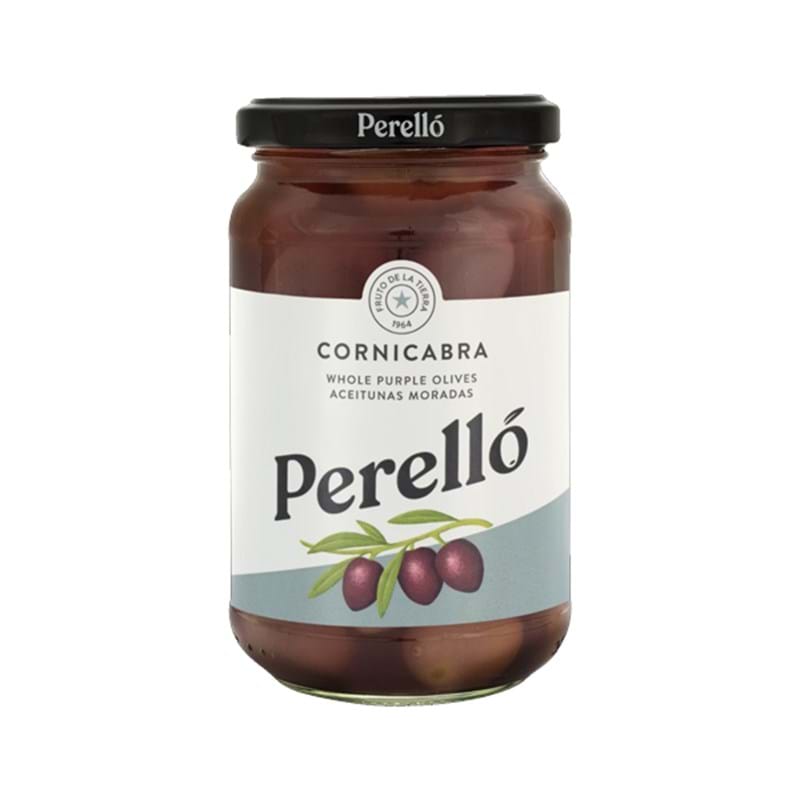 PERELLO Cornicabra Purple Unpitted Olives 200g Jar Image