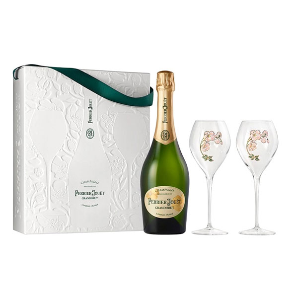PERRIER-JOUET Grand Brut Champagne 2 Glass Gift Set Image