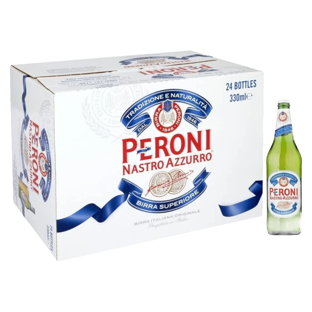 NASTRO AZZURRO Peroni Italian Lager 5.1%abv CASE x 24 Bottles (330ml) Image