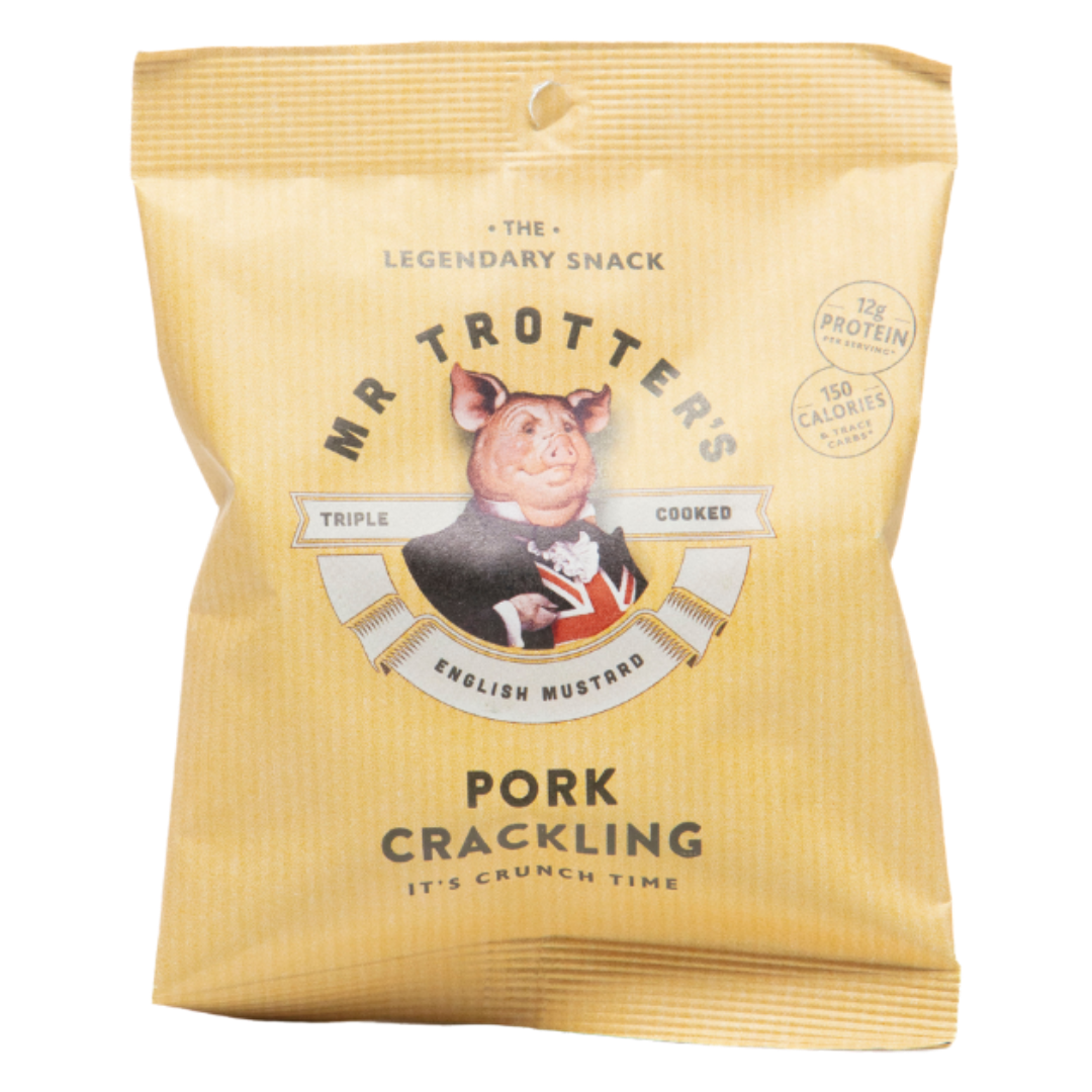 MR TROTTERs Triple Cooked 'English Mustard' Pork Crackling Bag (30g) EACH Image