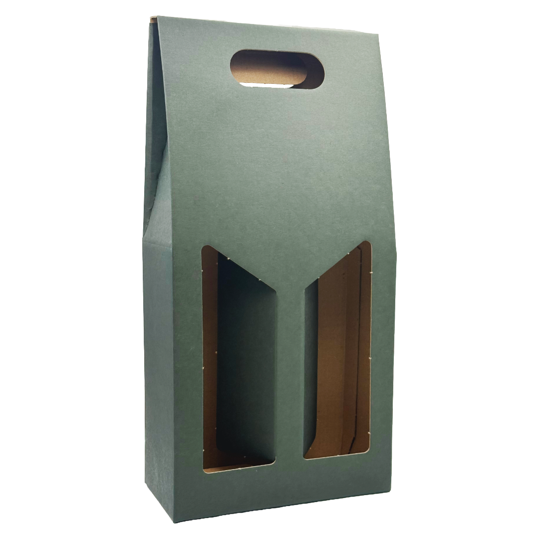 2 Bottle Gift Carton with Windows 'Green' Each (BGBH-GR2) Image