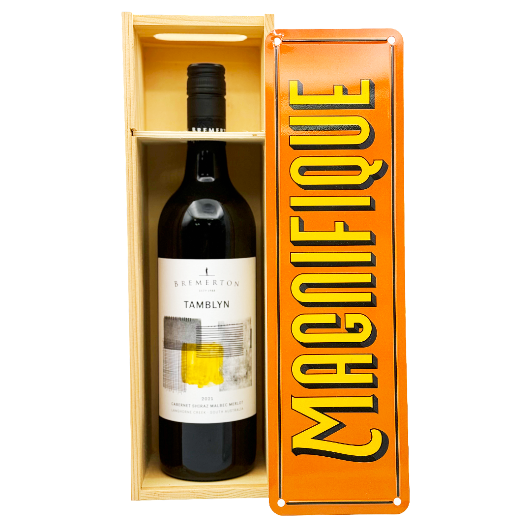 1 Bottle Wooden Box 'Magnifique' Orange with Decorative Metal Lid Each (GH2096H2146) Image