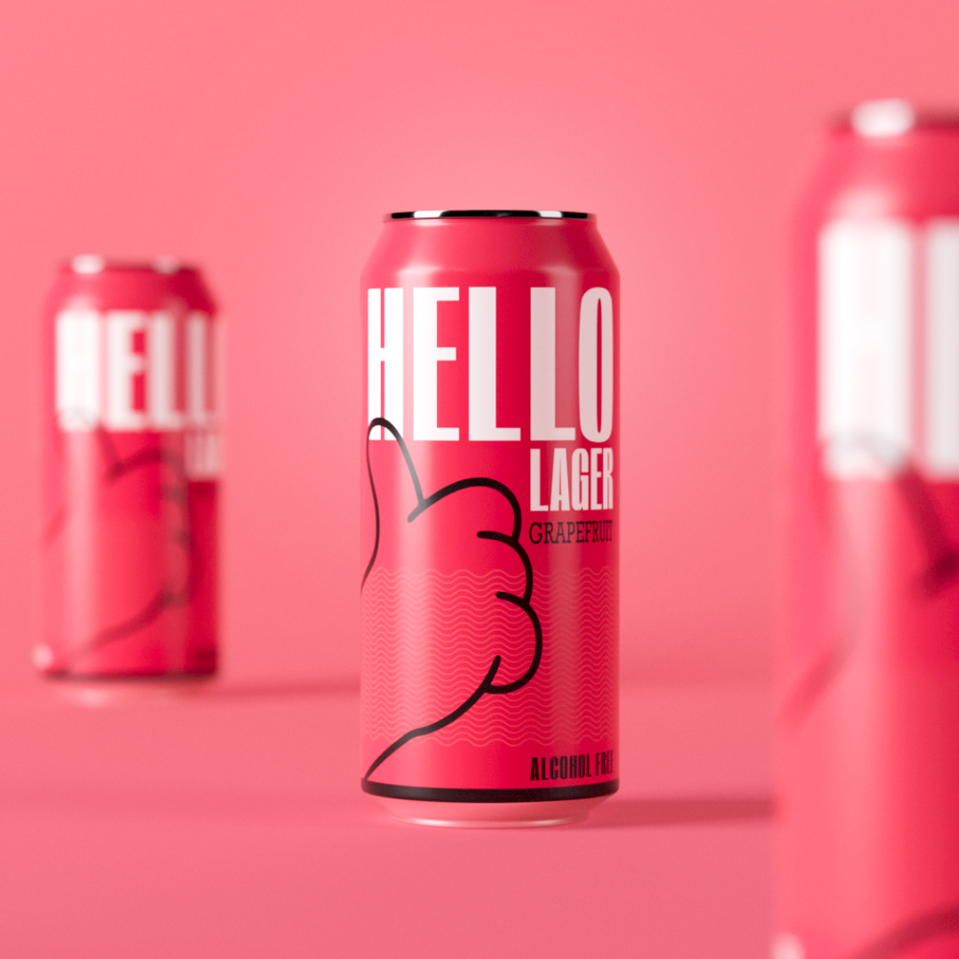 HELLO LAGER Alcohol-Free 'Top' w/Grapefruit CAN (440ml) 0.5%abv VGN/GF Image