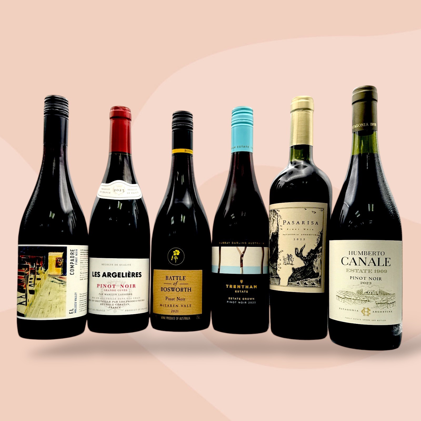 DUNELL'S WINE SELECTION 6 Everyday Pinot Noir's No.03 Mixed Case x 6 Bottles Image