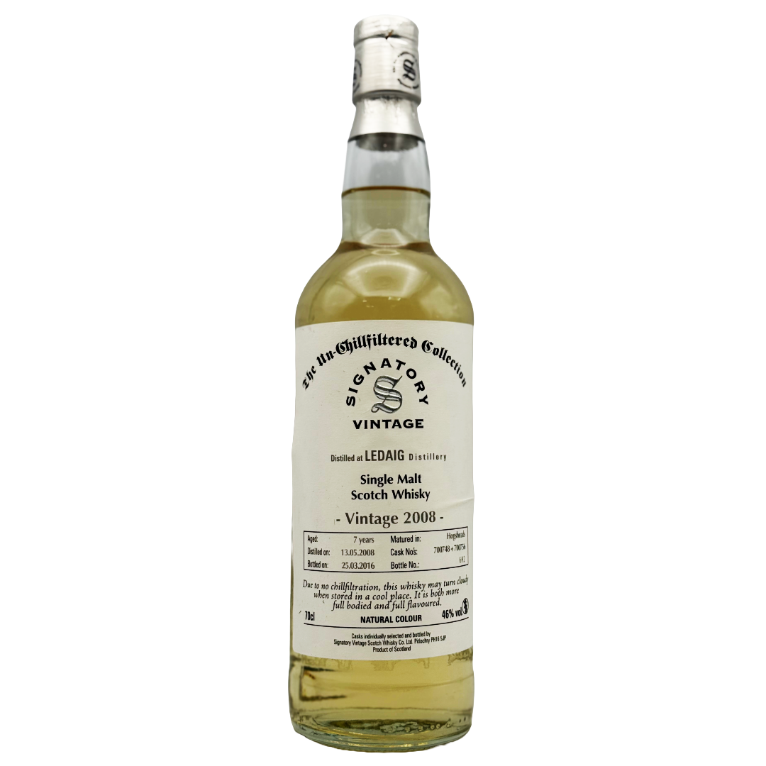 SIGNATORY 'Very Cloudy' 2008 Ledaig 7 Year Old Isle of Mull Single Malt/Cask Scotch Bottle (70cl) 46%abv Image