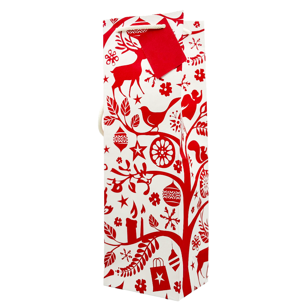 1 BOTTLE BAG 'Red and White Christmas' Each (B25XM1) Image