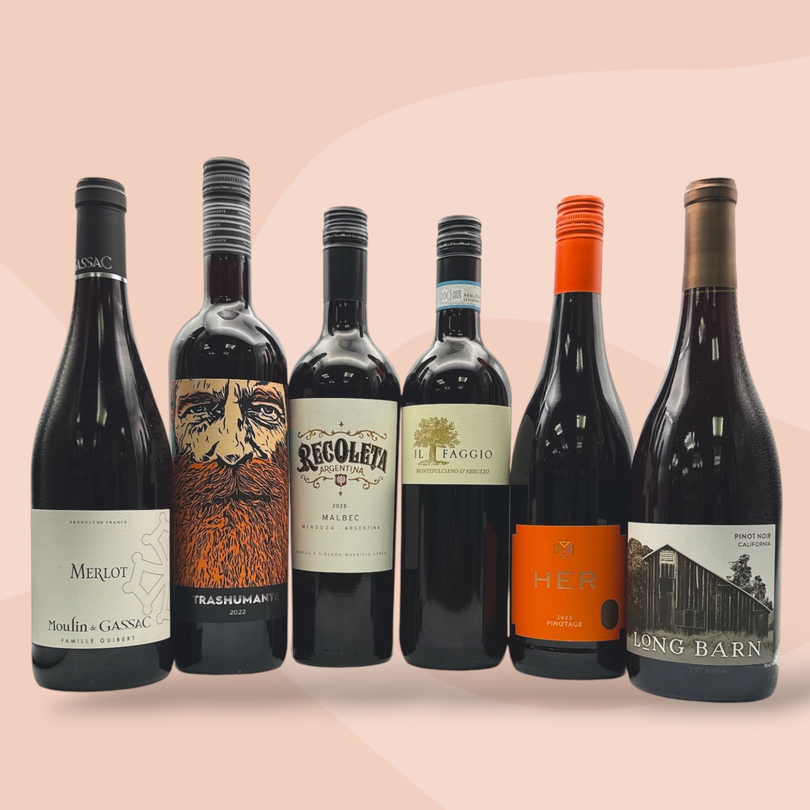 DUNELL'S WINE SELECTION 6 'Easy Drinking Reds' No.04 Mixed Case x 6 Bottles (chosen by Doug) Image