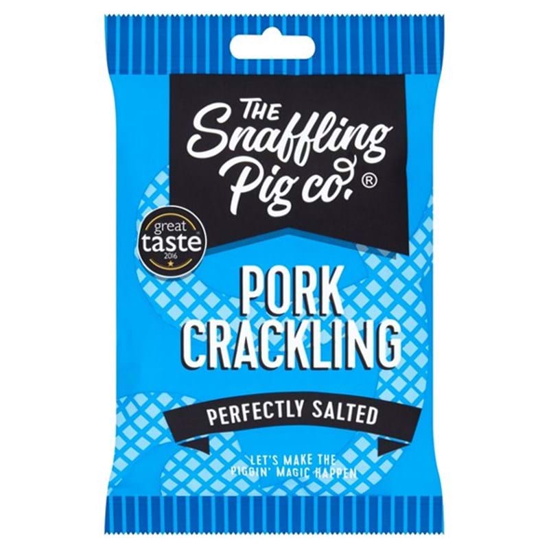 THE SNAFFLING PIG CO. Perfectly Salted Pork Crackling 40g Bag Image