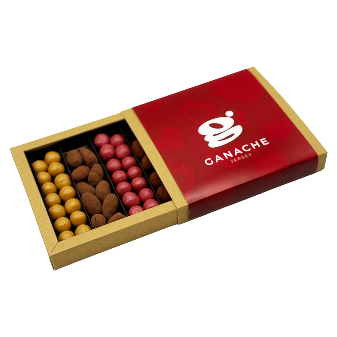 GANACHE JERSEY Assorted Box w/Chocolate Covered Nuts & Cereal Balls (82g) EACH Image