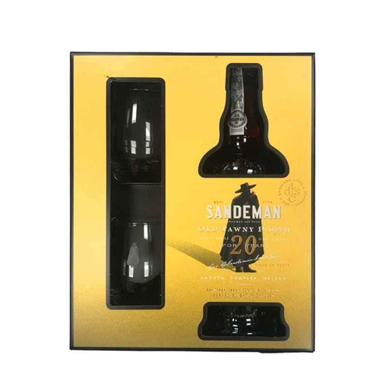SANDEMAN Tawny Port '20 Year Old' Bottle & 2 Glasses GIFT PACK Image