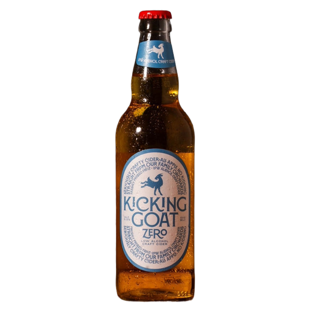 KICKING GOAT Zero Non-Alcoholic Cider Bottle (50cl) 0.5%abv Image
