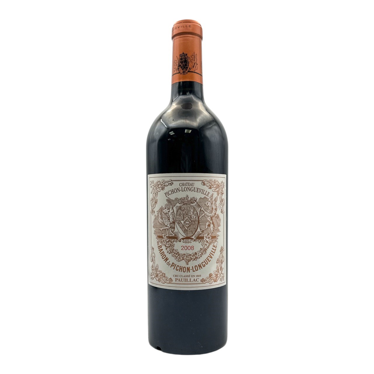 CHATEAU PICHON-LONGUEVILLE au Baron de Pichon-Longueville 2eme Grand Cru Classe, Pauillac 2008 Bottle Image