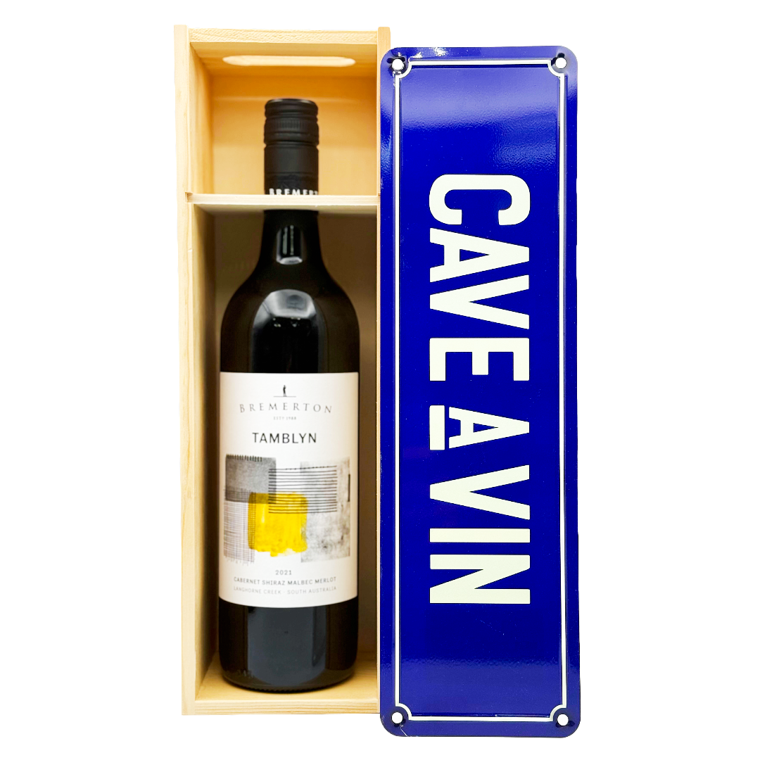 1 Bottle Wooden Box 'Cave a Vin' with Decorative Metal Lid Each (GH2096H2147) Image