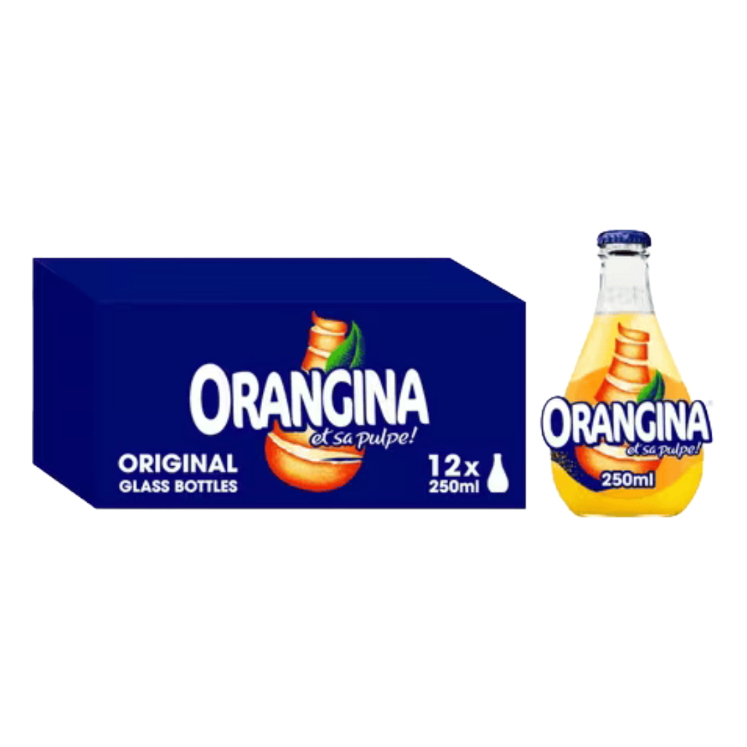 ORANGINA Sparkling Orange in Glass Bottles CASE x 12 Bottles (250ml) Image
