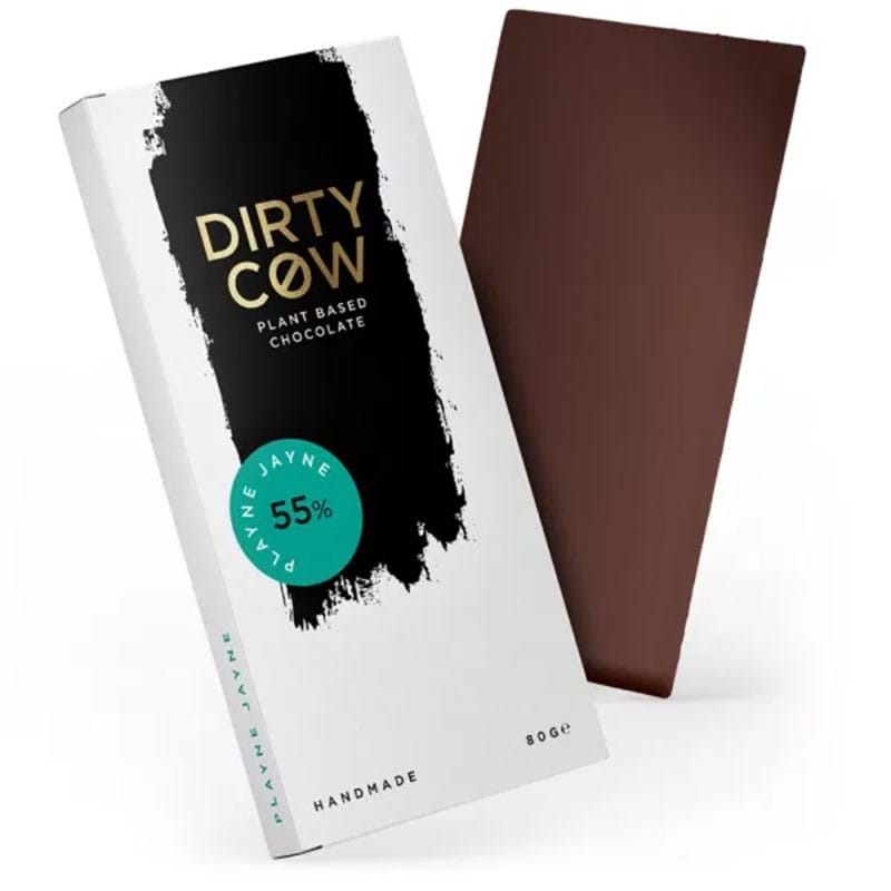 DIRTY COW Playne Jayne 55% Plant Based Handmade Chocolate - 80g Bar (rtc) Image
