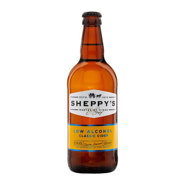 SHEPPYs Low Alcohol Classic Cider CASE x 12 Bottles (500ml) 0.5%abv bbe03/26 Image